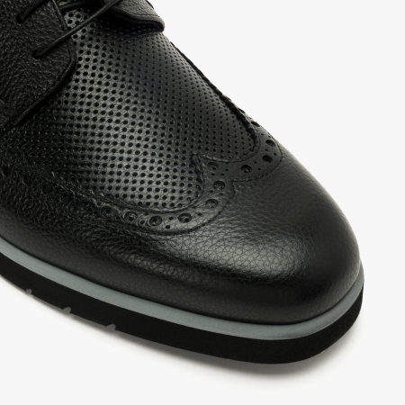 Pantofi Bărbați din Piele Naturală Neagră cu Design Brogue și Talpă Groasă Ușoară, Gianfranco Butteri 48315 [3]