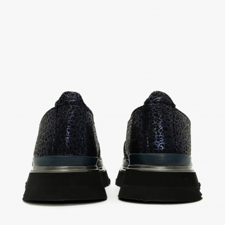 Pantofi Damă Casual, Bleumarin, Piele Imprimată, Talpa Comoda, LAB Milano by Renzoni 241025 [4]