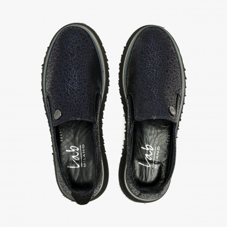 Pantofi Damă Casual, Bleumarin, Piele Imprimată, Talpa Comoda, LAB Milano by Renzoni 241025 [2]