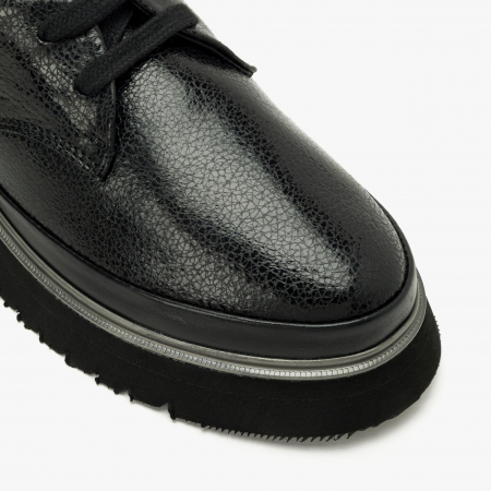 Pantofi Damă Casual, Culoare Neagra, Talpa Comoda de 3 cm, Varf Rotund, Finisaj Imprimat, LAB Milano by Renzoni 241028 [3]
