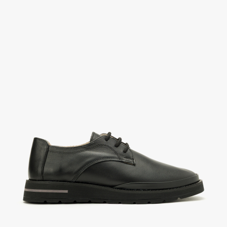 Pantofi Dama Casual din Piele Naturala Neagra, Tinte Metalice Decorative, Sireturi, Talpa Comoda de 3 cm, LAB Milano by Renzoni 2288552 [1]