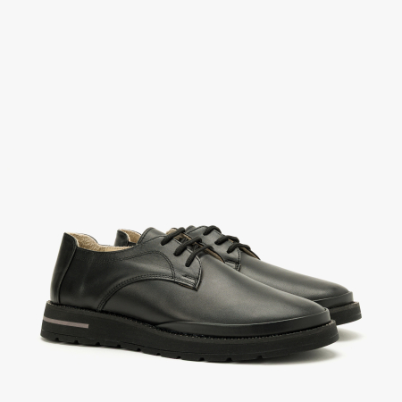 Pantofi Dama Casual - Pantofi Dama Casual din Piele Naturala Neagra, Tinte Metalice Decorative, Sireturi, Talpa Comoda de 3 cm, LAB Milano by Renzoni 2288552