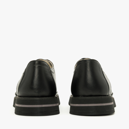 Pantofi Dama Casual din Piele Naturala Neagra, Tinte Metalice Decorative, Sireturi, Talpa Comoda de 3 cm, LAB Milano by Renzoni 2288552 [4]