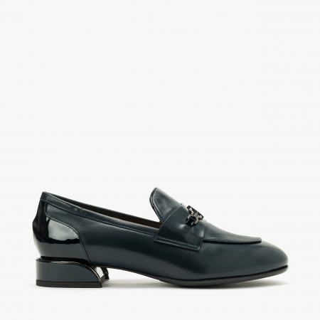 Pantofi Damă Casual/Elegant, Bleumarin, Accesoriu Argintiu, Toc Comod, Accademia 3731 [1]