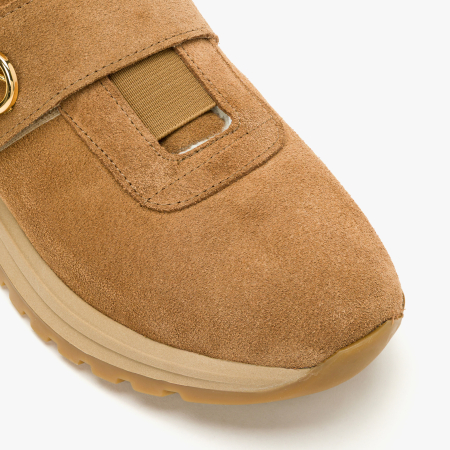 Pantofi Dama Casual Imblaniti, Piele Intoarsa Bej, Blana Naturala si Talpa Ortopedica de 4 cm, LAB Milano by Renzoni 9038 [3]