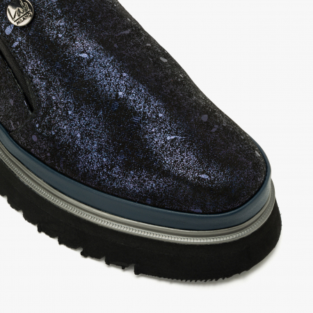 Pantofi Dama Casual, Bleumarin, Piele Imprimata, Talpa Comoda din Cauciuc, 3 cm, LAB Milano by Renzoni 241029 [3]
