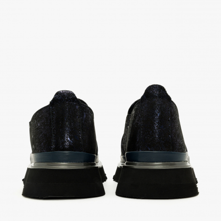 Pantofi Dama Casual, Bleumarin, Piele Imprimata, Talpa Comoda din Cauciuc, 3 cm, LAB Milano by Renzoni 241029 [4]