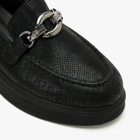 Pantofi Damă Casual, Negru, Accesoriu pe Zona de Toc, Ornamente Argintii, LAB Milano by Renzoni 10475484 [3]