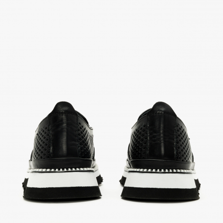 Pantofi Dama Casual Negru, Talpa Comoda 3 cm, Piele Perforată, LAB Milano by Renzoni 0812Y2411 [4]