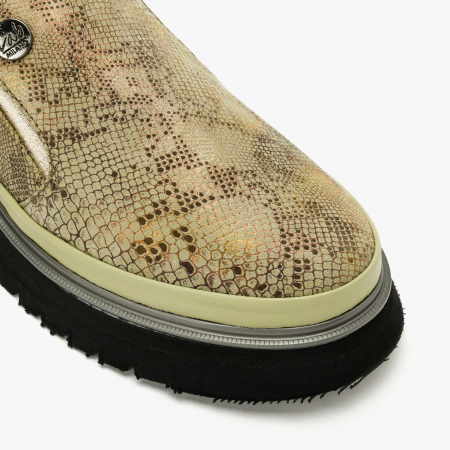 Pantofi Damă Casual, Verde, Piele Imprimată, Talpa Comoda, Cauciuc, LAB Milano by Renzoni 241025 [3]