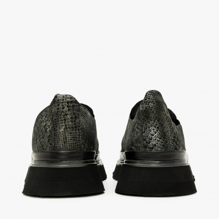 Pantofi Dama, Culoare Neagra, Casual, Talpa Confortabila, Vopsea Sidefata, Talpa de Cauciuc, LAB Milano by Renzoni 241029 [4]