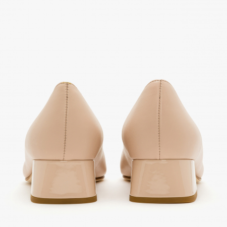 Pantofi Dama din Piele de culoare Nude, Toc Comod, Accesoriu pe Varf, Talpa de Talpa, Toate Sezoanele, Angelo Giannini 1230 [4]