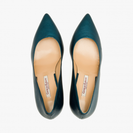 Pantofi Damă Eleganți, Bleumarin Sidefat, Toc Subțire 8 cm, Vârf Ascuțit, Giorgio Fabiani 191506 [2]