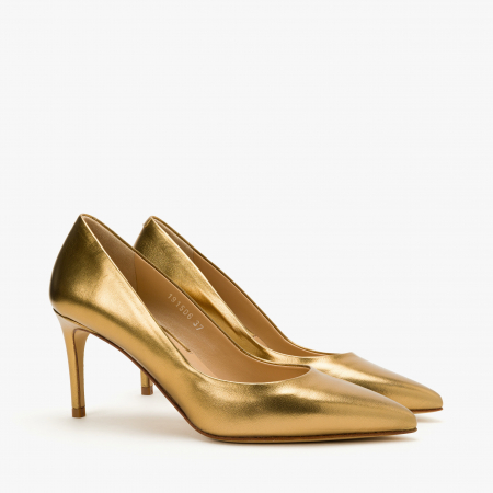 Pantofi Dama - Pantofi Damă Eleganți, Bronz Sidefat, Toc Subțire 8 cm, Vârf Ascuțit, Piele, Giorgio Fabiani 191506