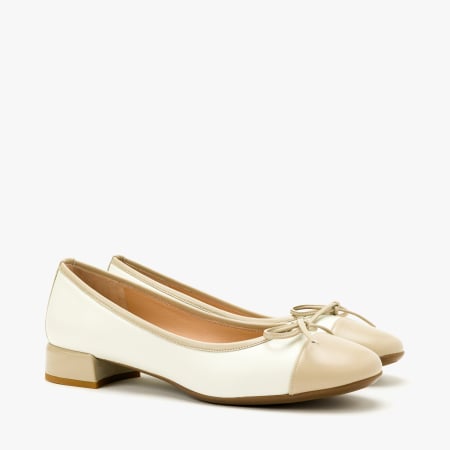 Pantofi Dama - Pantofi Dama Eleganti din Piele Naturala Grej, Toc Comod si Varf Rotund, Fundita Decorativa, Angelo Giannini 3026