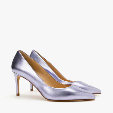 Pantofi Dama - Pantofi Damă Eleganți din Piele Sidefată, Lavandă, Vârf Ascuțit, Toc Subțire 8 cm, Giorgio Fabiani 191506