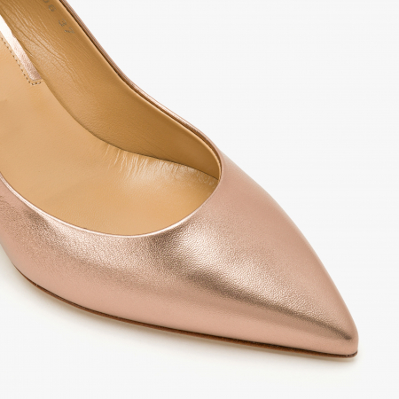 Pantofi Damă Eleganți din Piele Sidefată, Toc Subțire 8 cm, Culoare Nude, Giorgio Fabiani 191506 [3]