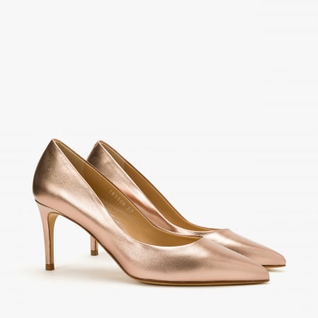 Incaltaminte Dama - Pantofi Damă Eleganți din Piele Sidefată, Toc Subțire 8 cm, Culoare Nude, Giorgio Fabiani 191506