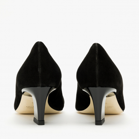Pantofi Dama Eleganți Negri, Toc Comod 5 cm, Piele Întoarsă, Accademia 3703/2024 [4]