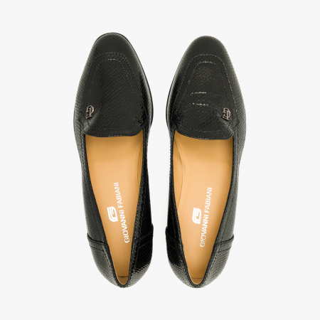 Pantofi Dama Eleganti, Negru, Cristale Inserate pe Toc, Piele Stantata, Giovanni Fabiani 24467 [2]