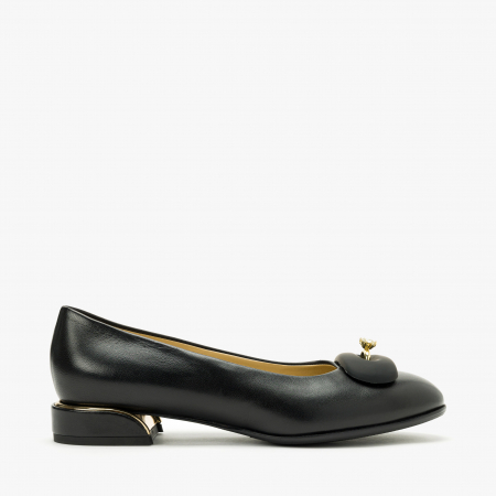 Pantofi Damă Eleganți, Negru, Toc Comod 2 cm, Accesoriu Tip Inel, Toate Sezoanele, Accademia 3727 [1]