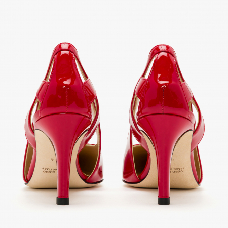 Pantofi Dama Eleganti, Piele Lacuita, Roșu, Toc Subțire 7 cm, Accademia 3706/2024 [4]