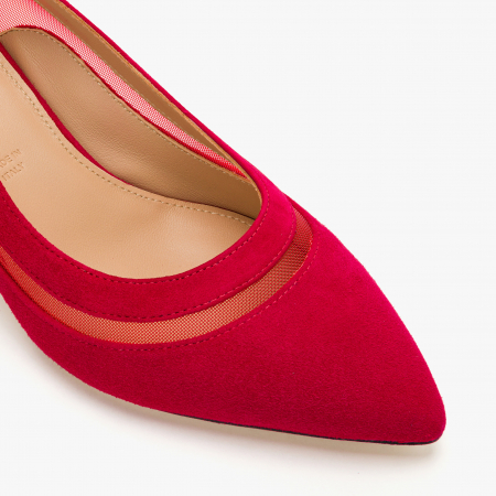 Pantofi Dama Eleganți, Piele Naturală, Roșu, Toc Subțire 5 cm, Accademia 3701/2024 [3]