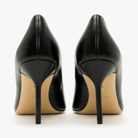 Pantofi Damă Eleganți, Piele Neagră, Accesoriu din Piele, Toc Subțire 8 cm, Vârf Ascuțit, Giorgio Fabiani 241059 [4]