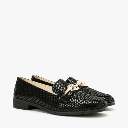 Pantofi Dama Casual - Pantofi Dama Casual Tip Mocasini din Piele Naturala Nabuc Negru, Cusaturi Decorative, Varf Rotund, LAB Milano by Renzoni 08172007