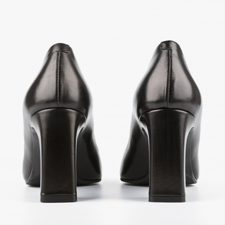Pantofi Dama Eleganti din Piele de Culoare Neagra, Toc Gros de 8 cm, Giorgo Fabiani 186059 [4]