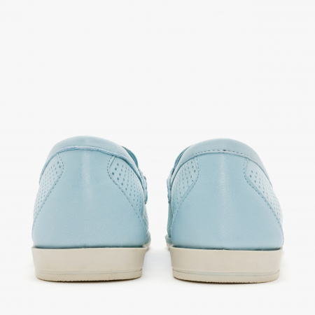 Pantofi Dama Casual, Piele Perforata, Culori Bej, Bleu si Galben, Comozi, Talpa Flexibila, LAB Milano by Renzoni 200 [4]