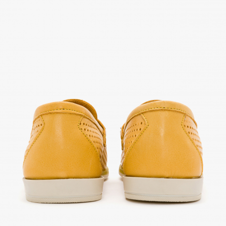 Pantofi Dama Casual, Piele Perforata, Culori Bej, Bleu si Galben, Comozi, Talpa Flexibila, LAB Milano by Renzoni 200 [4]