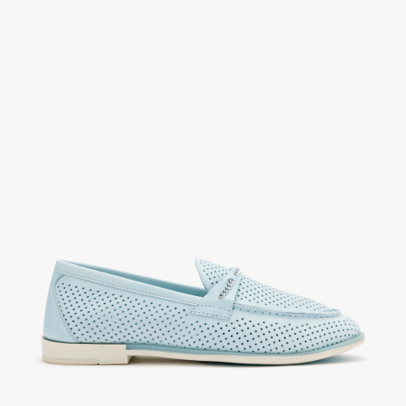 Pantofi Dama Casual, Piele Perforata, Culori Bej, Bleu si Galben, Comozi, Talpa Flexibila, LAB Milano by Renzoni 200 [1]