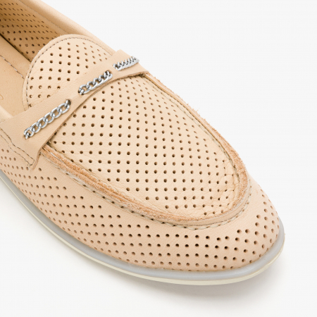 Pantofi Dama Casual, Piele Perforata, Culori Bej, Bleu si Galben, Comozi, Talpa Flexibila, LAB Milano by Renzoni 200 [3]