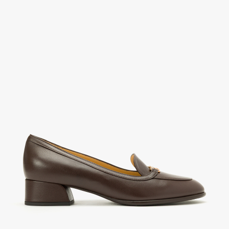 Pantofi Damă Eleganți Maro, Accesoriu Auriu și Toc Comod, Giovanni Fabiani 25390 [1]