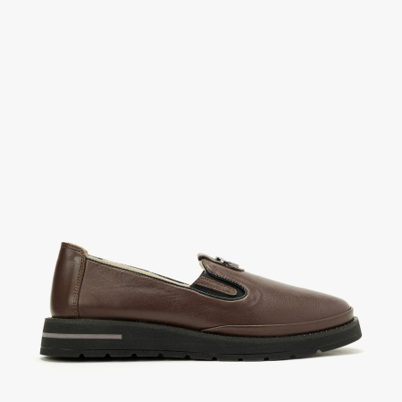 Pantofi Dama Casual din Piele Naturala Maro, Talpa Comoda si Accesoriu Metalic, LAB Milano by Renzoni 228656 [1]