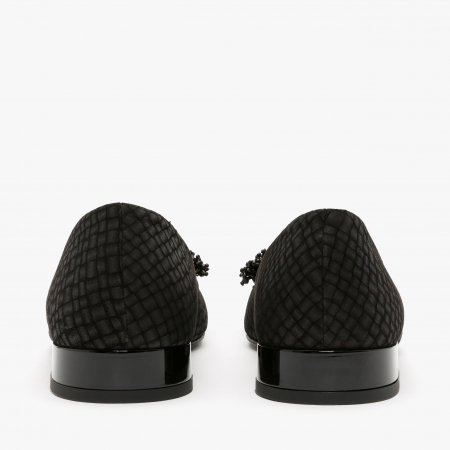 Pantofi Dama Eleganti, Piele Nabuc de Culoare Neagra, Margele Decorative, Renzoni 6361 [4]