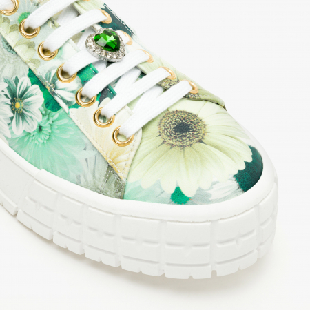 Pantofi Dama Casual din Piele, Imprimeu Floral, Talpa Comoda din 2 Straturi, Spuma Presata si Talpa de Cauciuc, Renzoni 5325 [3]