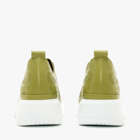 Pantofi Dama Slip-On, Piele Naturala Kaki Stantata, Talpa Comoda, Varf Rotund, Design Casual, LAB Milano by Renzoni G3526344 [4]