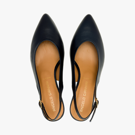 Pantofi Sanda Dama, Bleumarin, Bareta Slingback, Toc Evazat, Toc de 6 cm, Angelo Giannini 5252 [2]