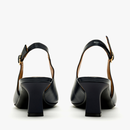Pantofi Sanda Dama, Bleumarin, Bareta Slingback, Toc Evazat, Toc de 6 cm, Angelo Giannini 5252 [4]