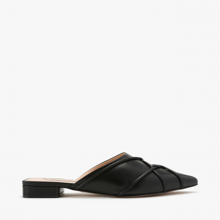 Papuci Dama Eleganti, Negru, Toc Gros 2 cm, Piele Naturala Lăcuită, Giorgio Fabiani 201052 [1]