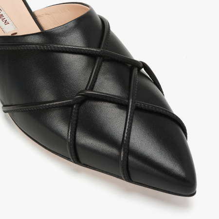 Papuci Dama Eleganti, Negru, Toc Gros 2 cm, Piele Naturala Lăcuită, Giorgio Fabiani 201052 [3]