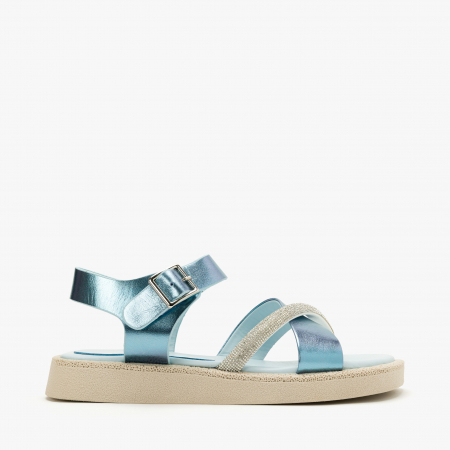 Sandale Dama Casual Bleu, Bareta cu Cristale și Talpa Comodă, LAB Milano by Renzoni 0030190D [1]