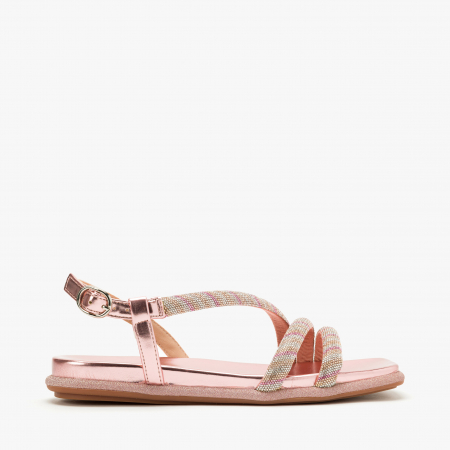 Sandale Damă Casual/Elegant, Culoare Cupru cu Cristale Multicolore și Barete Încrucișate, Alma en Pena 2551606 [1]