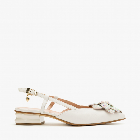 Pantofi Sanda Dama Eleganti, Bej, Toc Comod 3 cm, Cristale Swarovski, Renzoni 6808 [1]