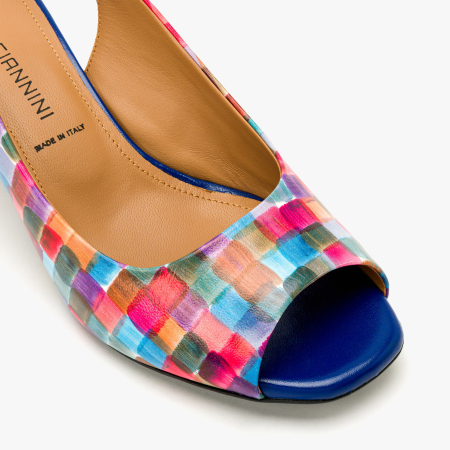 Sandale Dama Elegante Multicolor, Imprimeu Tip Mozaic si Toc Bloc, Angelo Giannini 3037 [3]