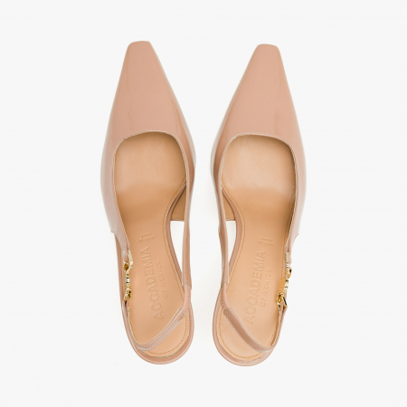 Pantofi Sanda Dama Eleganti, Nude, Toc Modern 7 cm, Piele Lăcuită, Accademia 2239 [2]