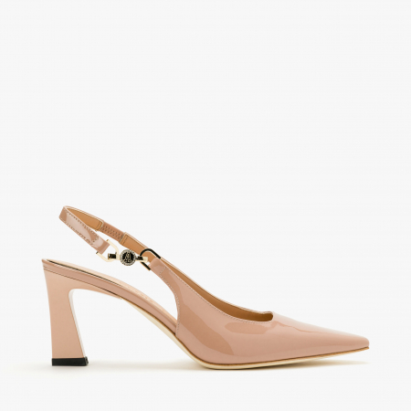 Pantofi Sanda Dama Eleganti, Nude, Toc Modern 7 cm, Piele Lăcuită, Accademia 2239 [1]