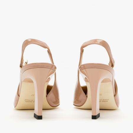 Pantofi Sanda Dama Eleganti, Nude, Toc Modern 7 cm, Piele Lăcuită, Accademia 2239 [4]
